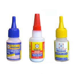 lot Colle 20g + Poudre d'Assemblage 30g + Détache Colle 20ml